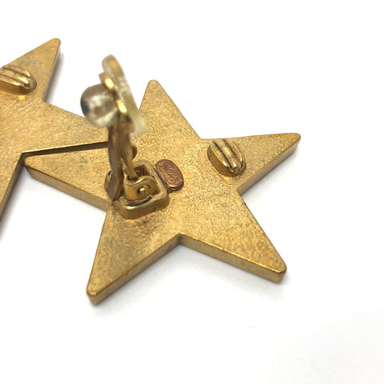 CHANEL Earring metal gold 01P Star CC COCO Mark Women Used Authentic