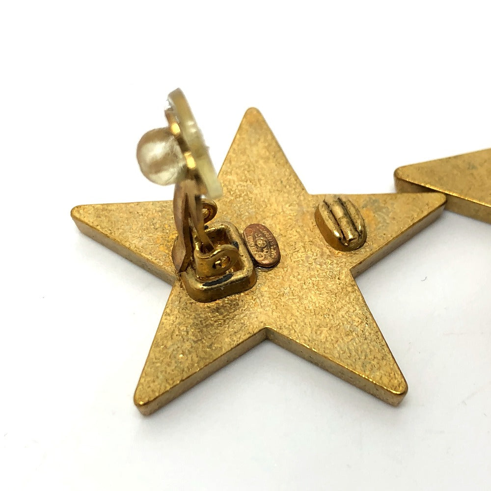 CHANEL Earring metal gold 01P Star CC COCO Mark Women Used Authentic