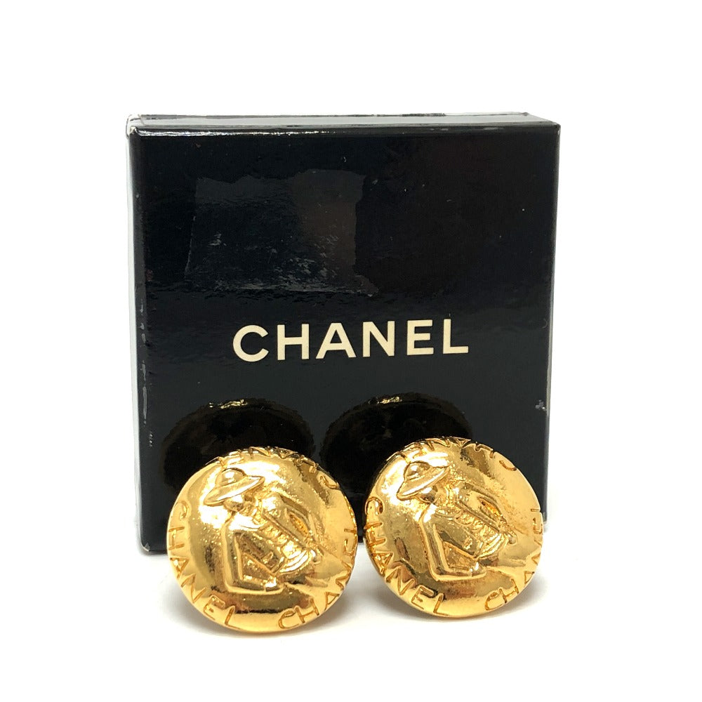 CHANEL Earring metal gold vintage Mademoiselle Women Used Authentic