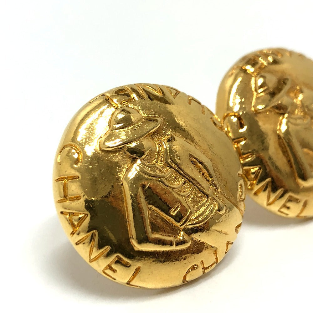 CHANEL Earring metal gold vintage Mademoiselle Women Used Authentic