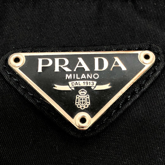PRADA Shoulder Bag Nylon black Triangle logo Women Secondhand Authentic