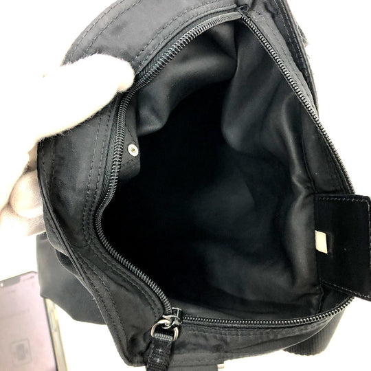 PRADA Shoulder Bag Nylon black Triangle logo Women Secondhand Authentic