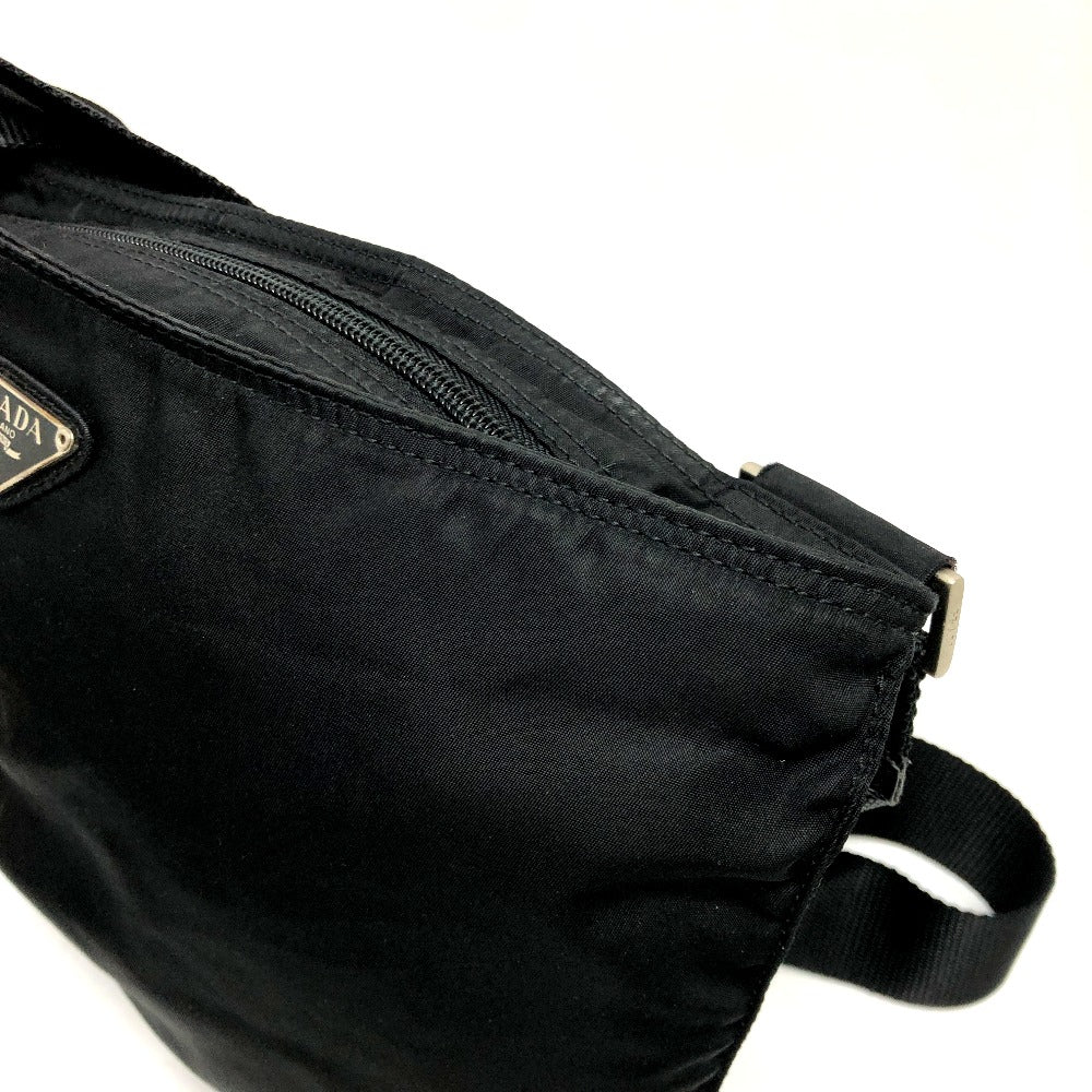 PRADA Shoulder Bag Nylon black Triangle logo Women Secondhand Authentic