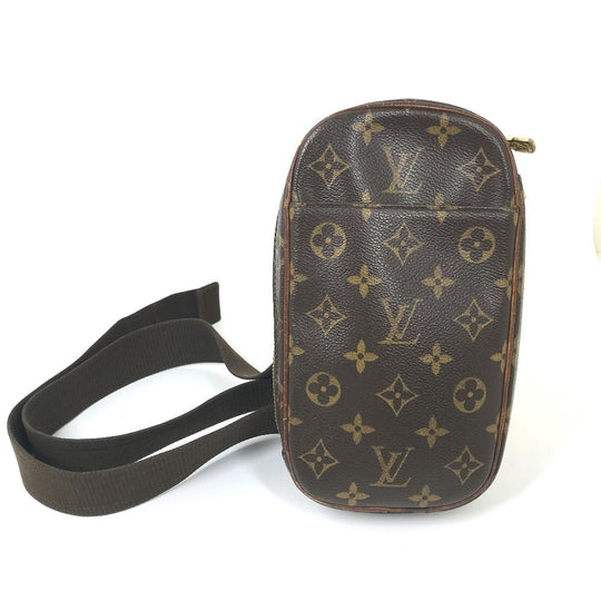 LOUIS VUITTON Sling bag M51780 Monogram canvas Brown Monogram Pochette Gange mens Used Authentic