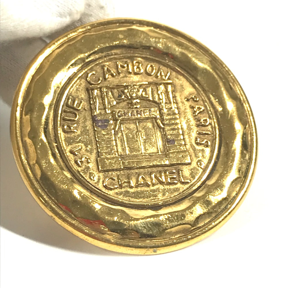 CHANEL Brooch metal gold Vintage round logo Women Secondhand Authentic