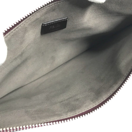 FENDI Clutch bag 7N0078 leather Brown type Pouch pouch Telephone Design mens Used Authentic