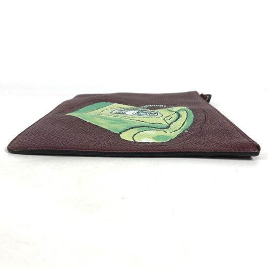 FENDI Clutch bag 7N0078 leather Brown type Pouch pouch Telephone Design mens Used Authentic