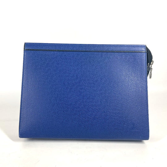 LOUIS VUITTON Clutch bag M30575 Taiga Leather blue Taiga Pochette Voyager MM