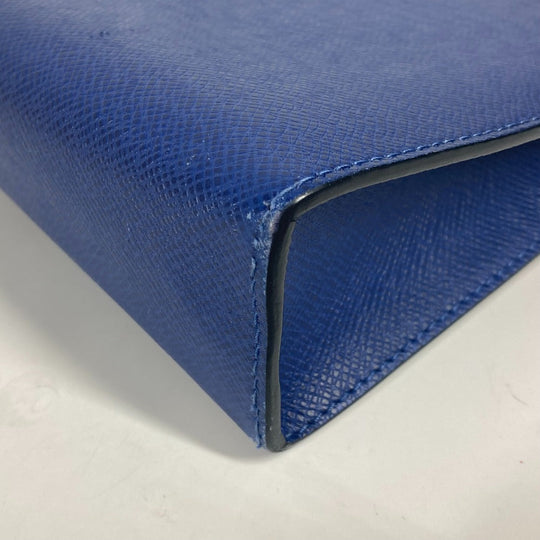 LOUIS VUITTON Clutch bag M30575 Taiga Leather blue Taiga Pochette Voyager MM