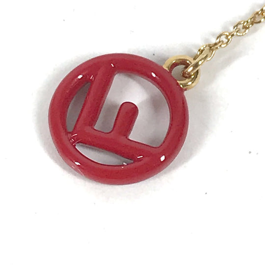 FENDI Pierce metal gold Accessories F is Chain Long Women Used Authentic