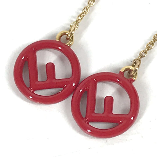 FENDI Pierce metal gold Accessories F is Chain Long Women Used Authentic
