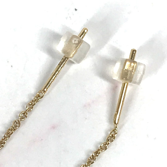 FENDI Pierce metal gold Accessories F is Chain Long Women Used Authentic