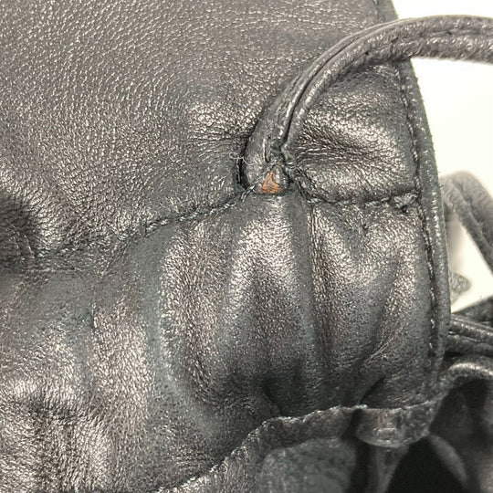 BOTTEGAVENETA Shoulder Bag leather black Pochette purse Women Used Authentic