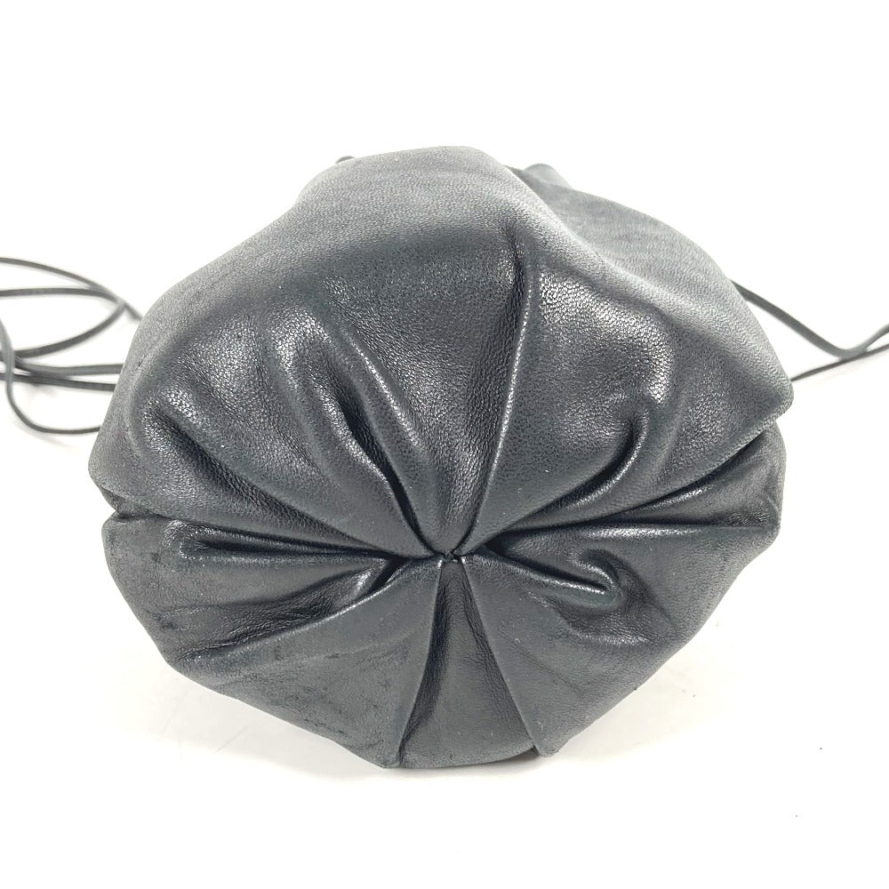 BOTTEGAVENETA Shoulder Bag leather black Pochette purse Women Used Authentic