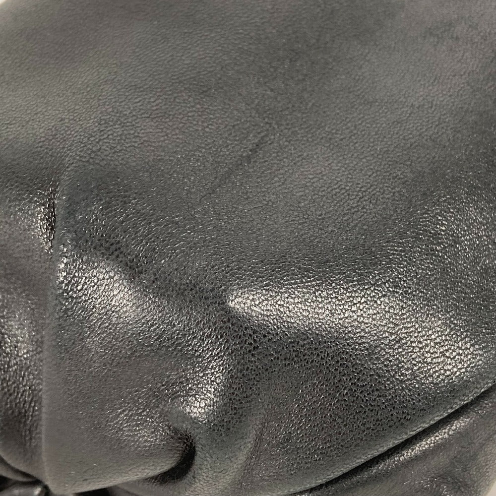 BOTTEGAVENETA Shoulder Bag leather black Pochette purse Women Used Authentic