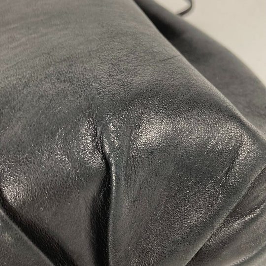 BOTTEGAVENETA Shoulder Bag leather black Pochette purse Women Used Authentic