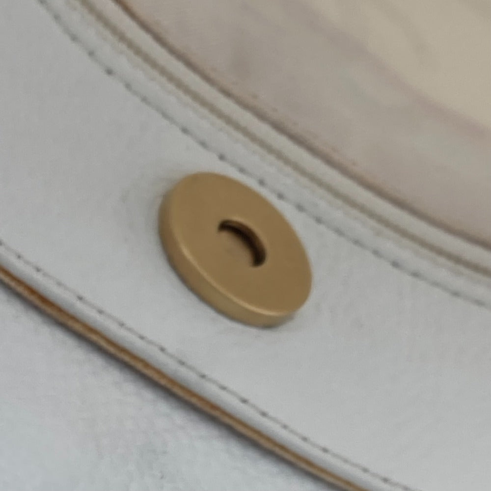 CHANEL Shoulder Bag Caviar skin white shoulder bag Deca COCO Mark CC Women Used Authentic
