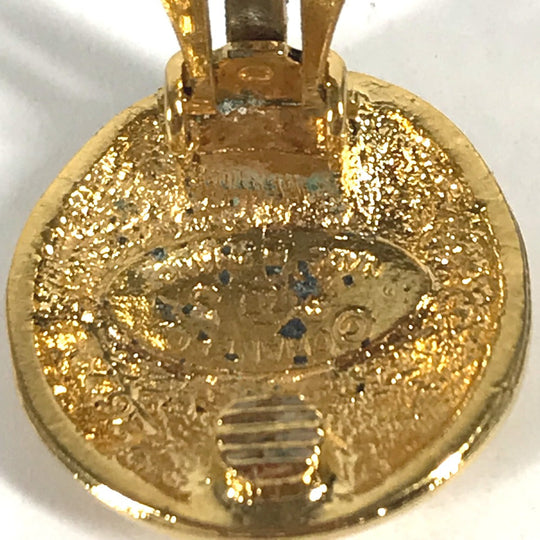 CHANEL Earring metal gold vintage CC COCO Mark logo round Women Used Authentic