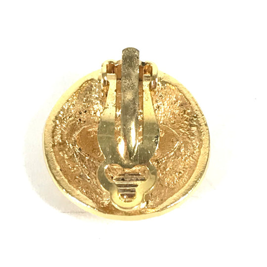 CHANEL Earring metal gold vintage CC COCO Mark logo round Women Used Authentic