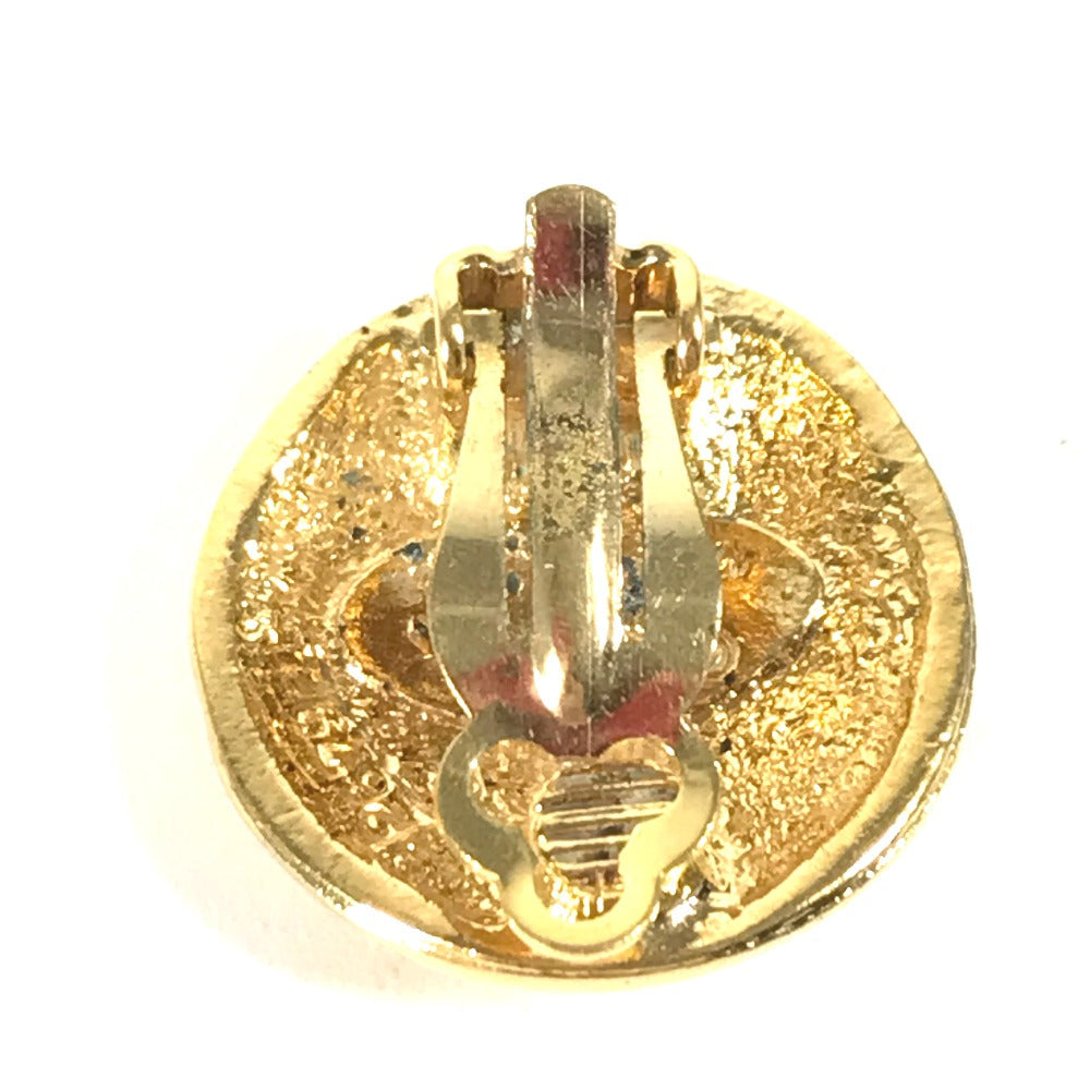 CHANEL Earring metal gold vintage CC COCO Mark logo round Women Used Authentic