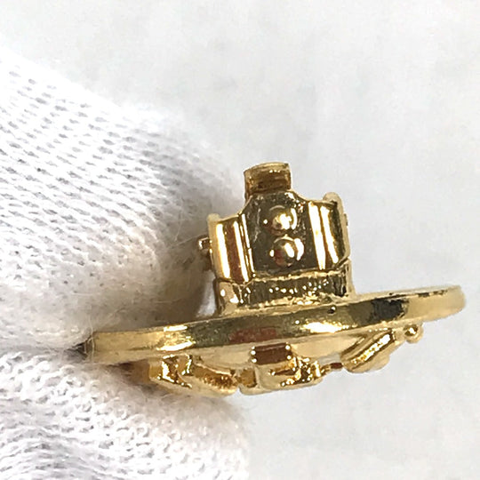 CHANEL Earring metal gold vintage CC COCO Mark logo round Women Used Authentic