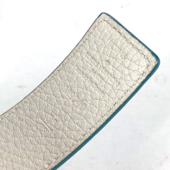 LOUIS VUITTON belt N9040W Taurillon Clemence Leather blue By color LV buckle Women 80 Used Authentic