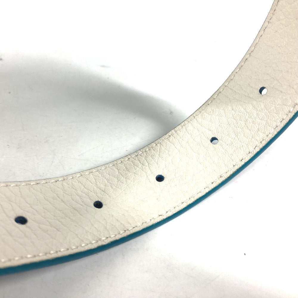 LOUIS VUITTON belt N9040W Taurillon Clemence Leather blue By color LV buckle Women 80 Used Authentic
