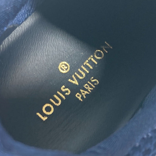 LOUIS VUITTON sneakers Leather, Mesh blue Monogram logo 34 1/2