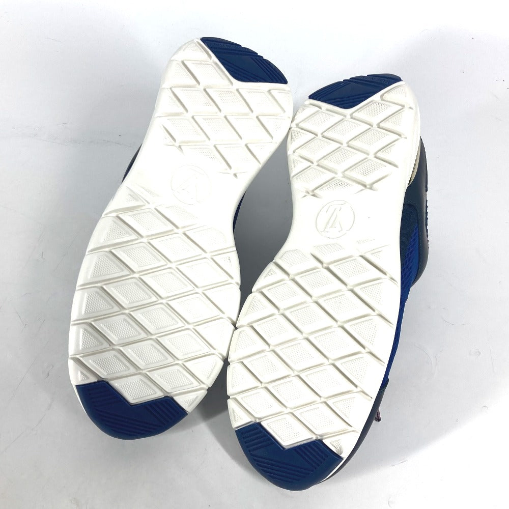 LOUIS VUITTON sneakers Leather, Mesh blue Monogram logo 34 1/2