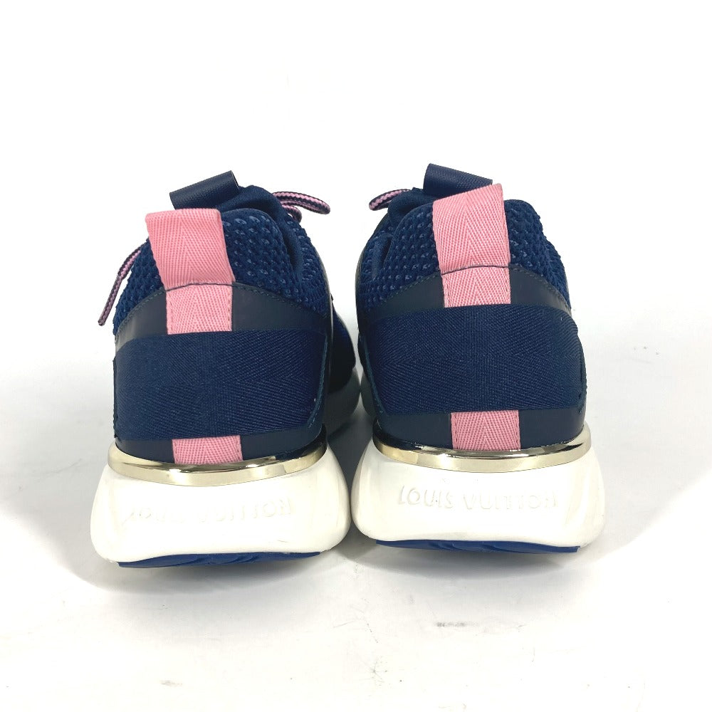 LOUIS VUITTON sneakers Leather, Mesh blue Monogram logo 34 1/2