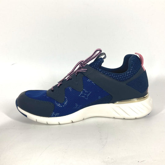 LOUIS VUITTON sneakers Leather, Mesh blue Monogram logo 34 1/2