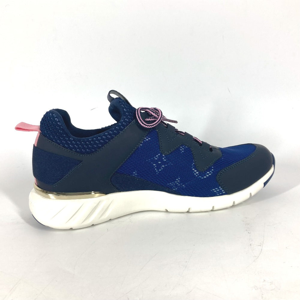 LOUIS VUITTON sneakers Leather, Mesh blue Monogram logo 34 1/2