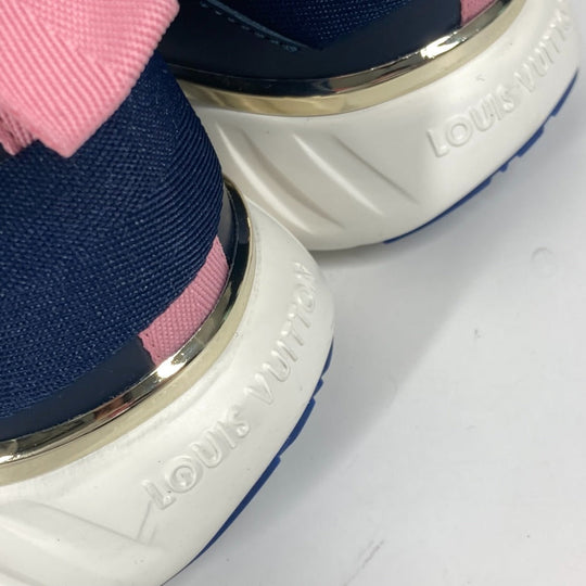 LOUIS VUITTON sneakers Leather, Mesh blue Monogram logo 34 1/2