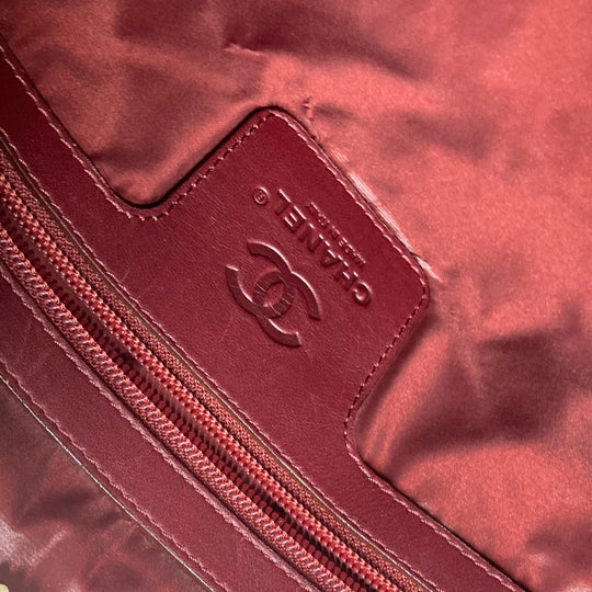 CHANEL Shoulder Bag Nylon, Leather wine-red By color CC COCO Mark Cococoon Quilting Women Used Authentic