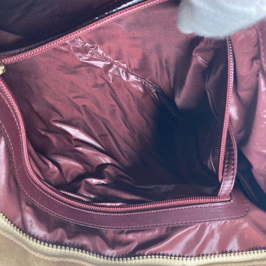 CHANEL Shoulder Bag Nylon, Leather wine-red By color CC COCO Mark Cococoon Quilting Women Used Authentic