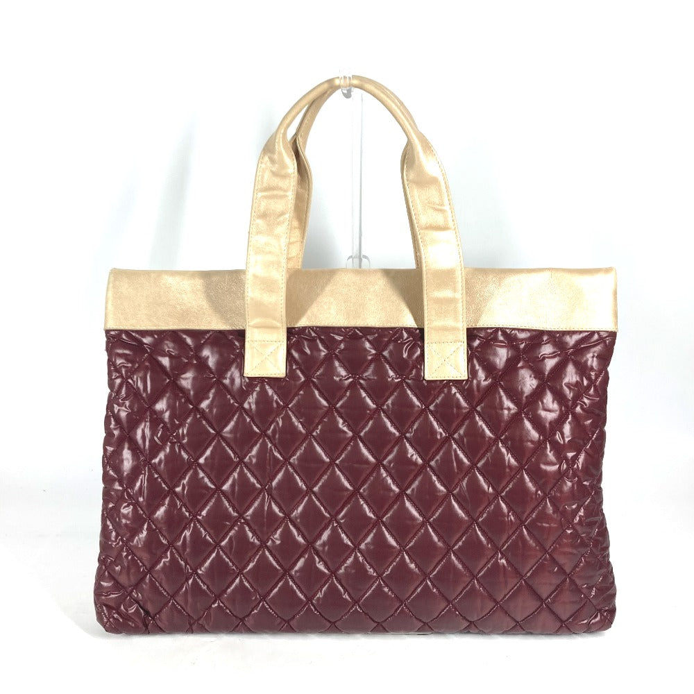 CHANEL Shoulder Bag Nylon, Leather wine-red By color CC COCO Mark Cococoon Quilting Women Used Authentic