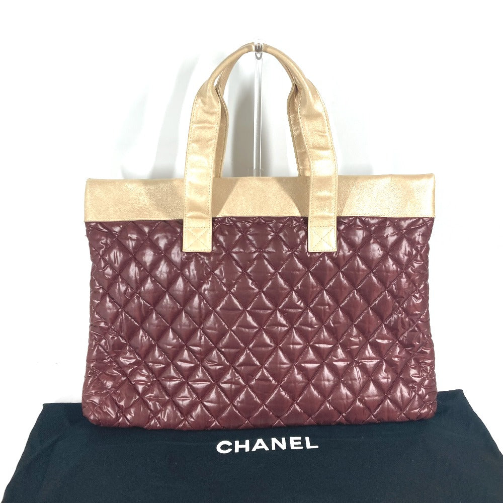 CHANEL Shoulder Bag Nylon, Leather wine-red By color CC COCO Mark Cococoon Quilting Women Used Authentic