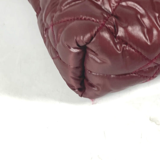 CHANEL Shoulder Bag Nylon, Leather wine-red By color CC COCO Mark Cococoon Quilting Women Used Authentic