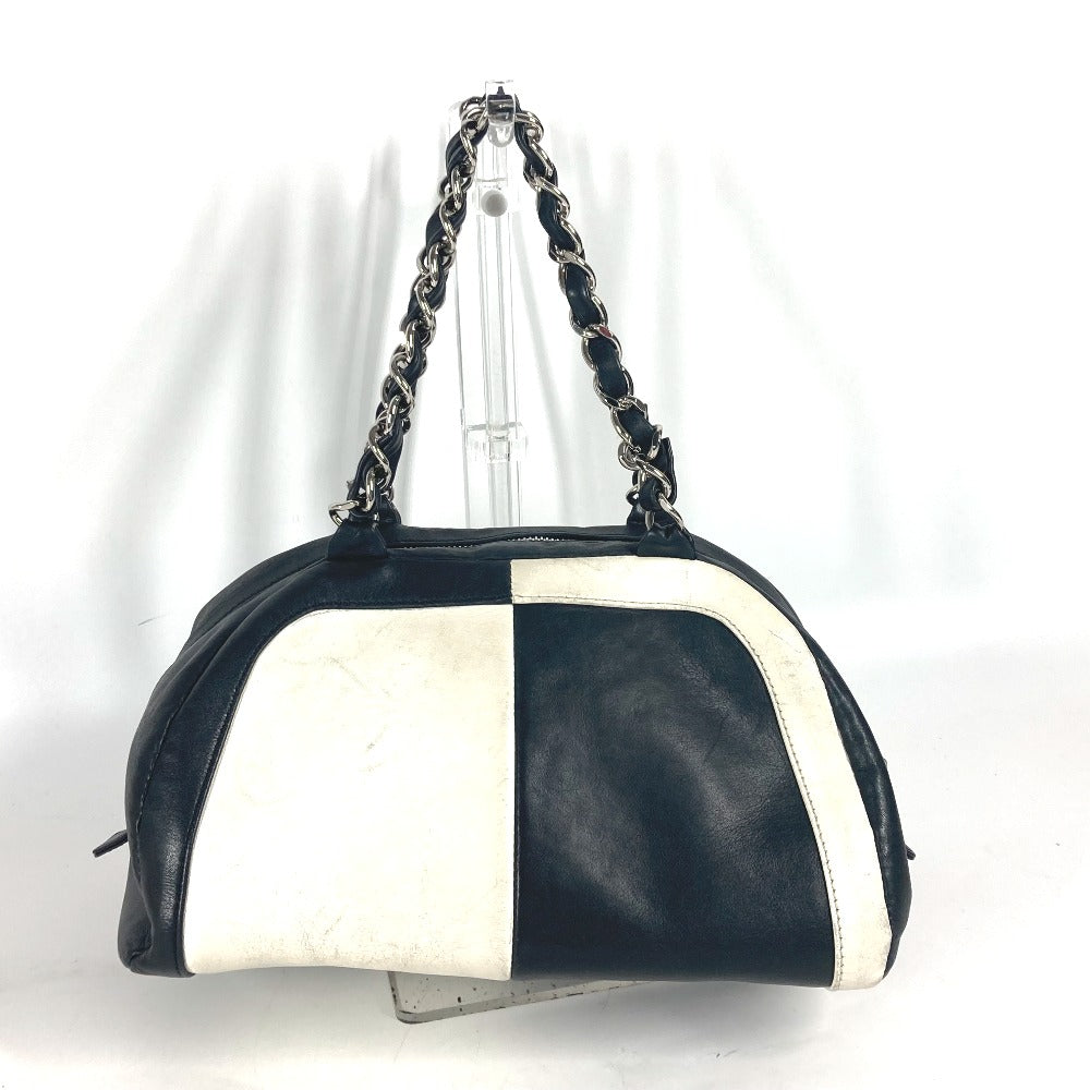 CHANEL Shoulder Bag leather white By color CC COCO Mark WChain Women Used Authentic