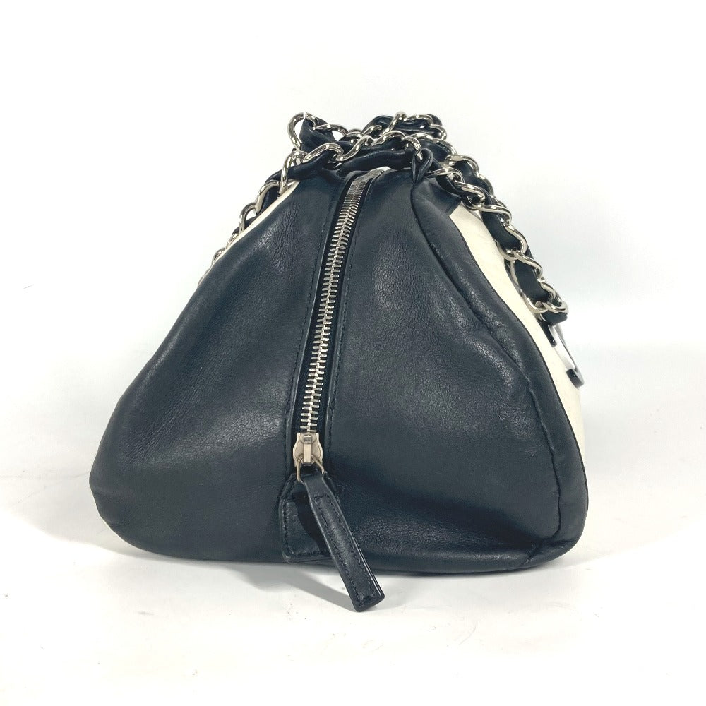 CHANEL Shoulder Bag leather white By color CC COCO Mark WChain Women Used Authentic