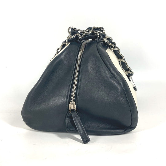 CHANEL Shoulder Bag leather white By color CC COCO Mark WChain Women Used Authentic