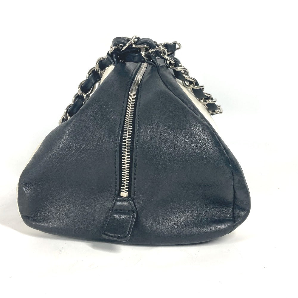 CHANEL Shoulder Bag leather white By color CC COCO Mark WChain Women Used Authentic