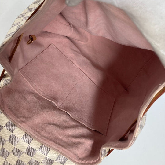 LOUIS VUITTON Backpack N41578 Damier Azur Canvas white Damier Azur Speron Women Used Authentic