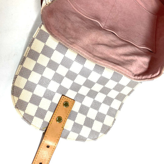 LOUIS VUITTON Backpack N41578 Damier Azur Canvas white Damier Azur Speron Women Used Authentic