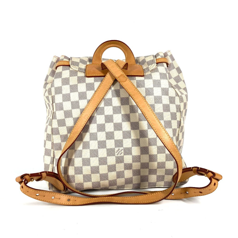 LOUIS VUITTON Backpack N41578 Damier Azur Canvas white Damier Azur Speron Women Used Authentic