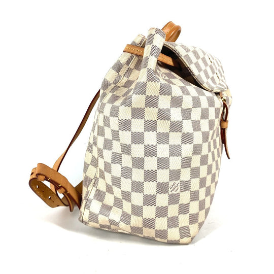 LOUIS VUITTON Backpack N41578 Damier Azur Canvas white Damier Azur Speron Women Used Authentic