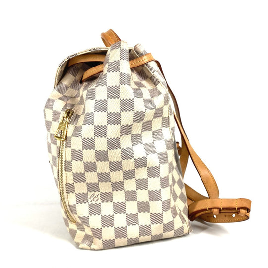 LOUIS VUITTON Backpack N41578 Damier Azur Canvas white Damier Azur Speron Women Used Authentic