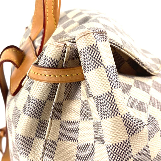 LOUIS VUITTON Backpack N41578 Damier Azur Canvas white Damier Azur Speron Women Used Authentic