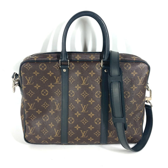 LOUIS VUITTON Business bag  M52005 Monogram macacer canvas Brown Monogram macacer Porto Document Voyage PDV PM mens Used Authentic
