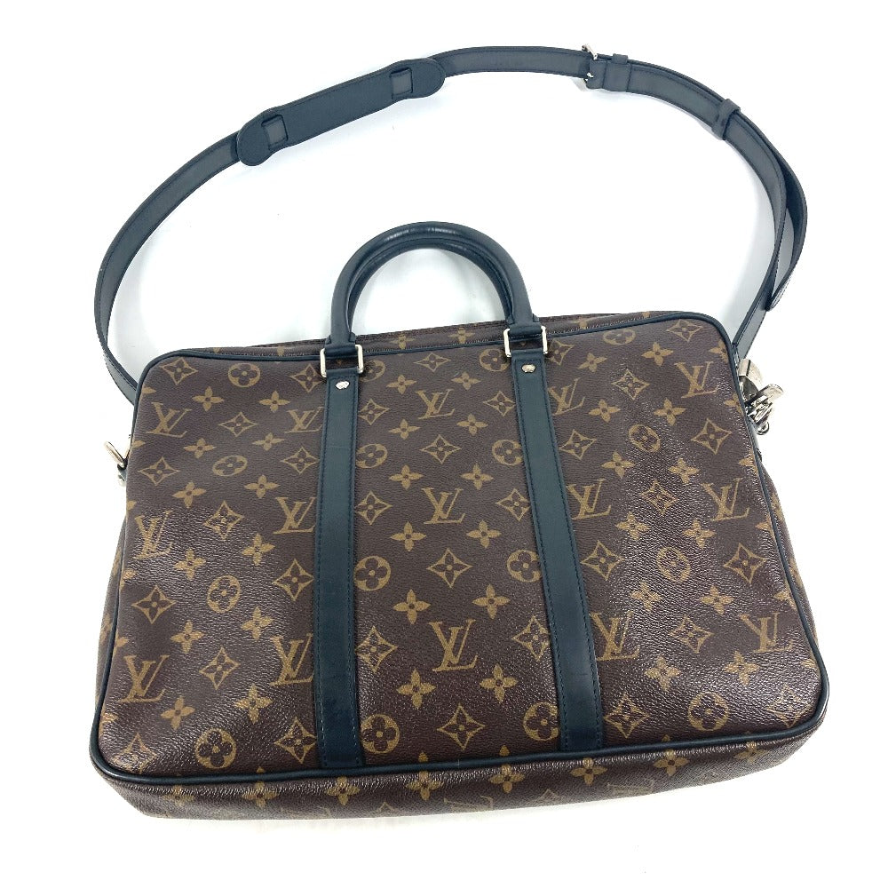 LOUIS VUITTON Business bag  M52005 Monogram macacer canvas Brown Monogram macacer Porto Document Voyage PDV PM mens Used Authentic